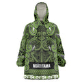 Aotearoa Iwi Ngāti Tama ki Taranaki Trust Wearable Blanket Hoodie Maori Wharenui House Tribal Pattern