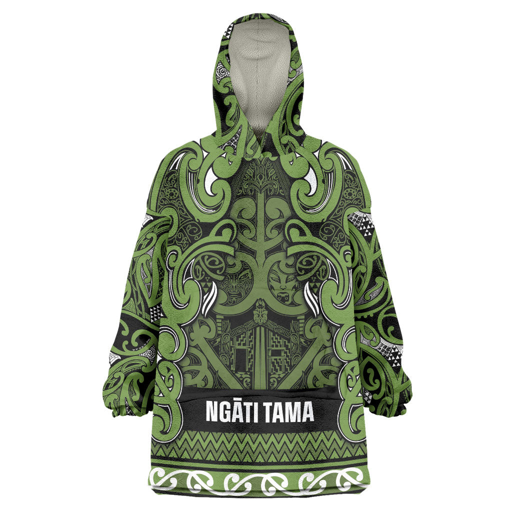 Aotearoa Iwi Ngāti Tama ki Taranaki Trust Wearable Blanket Hoodie Maori Wharenui House Tribal Pattern