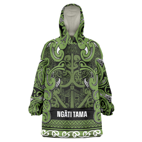 Aotearoa Iwi Ngāti Tama ki Taranaki Trust Wearable Blanket Hoodie Maori Wharenui House Tribal Pattern