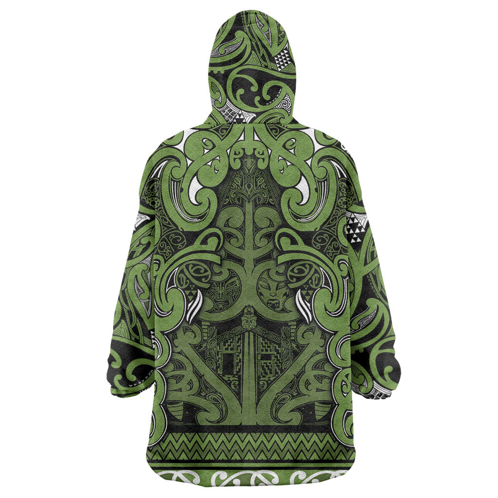 Aotearoa Iwi Ngāti Tama ki Taranaki Trust Wearable Blanket Hoodie Maori Wharenui House Tribal Pattern