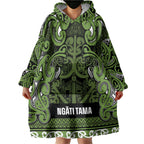 Aotearoa Iwi Ngāti Tama ki Taranaki Trust Wearable Blanket Hoodie Maori Wharenui House Tribal Pattern