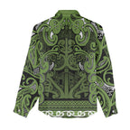 Aotearoa Iwi Ngāti Tama ki Taranaki Trust Women Casual Shirt Maori Wharenui House Tribal Pattern