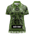 Aotearoa Iwi Ngāti Tama ki Taranaki Trust Women Polo Shirt Maori Wharenui House Tribal Pattern