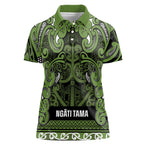Aotearoa Iwi Ngāti Tama ki Taranaki Trust Women Polo Shirt Maori Wharenui House Tribal Pattern