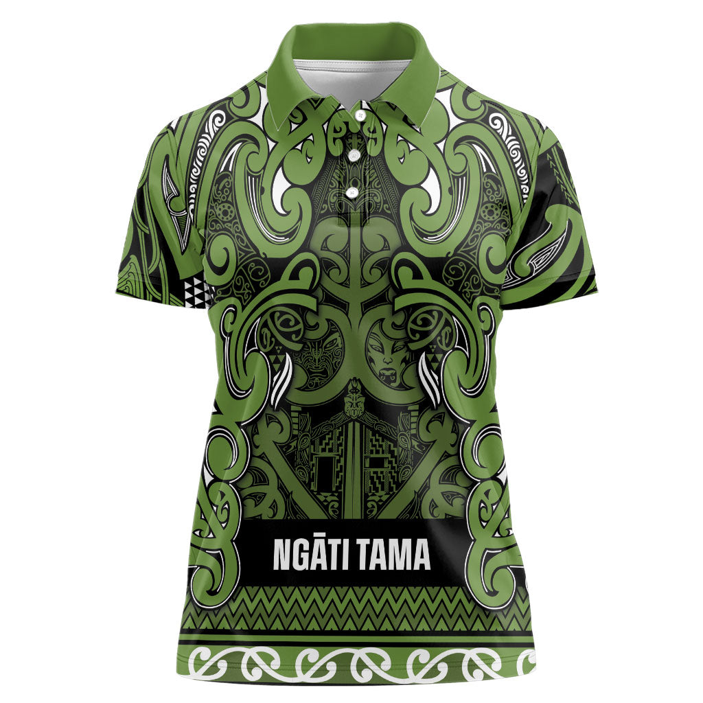 Aotearoa Iwi Ngāti Tama ki Taranaki Trust Women Polo Shirt Maori Wharenui House Tribal Pattern