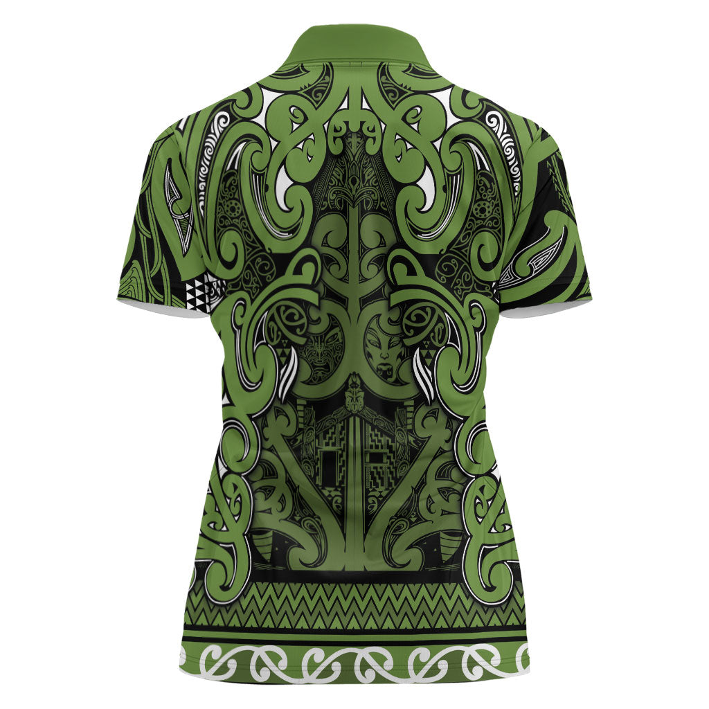 Aotearoa Iwi Ngāti Tama ki Taranaki Trust Women Polo Shirt Maori Wharenui House Tribal Pattern