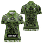 Aotearoa Iwi Ngāti Tama ki Taranaki Trust Women Polo Shirt Maori Wharenui House Tribal Pattern