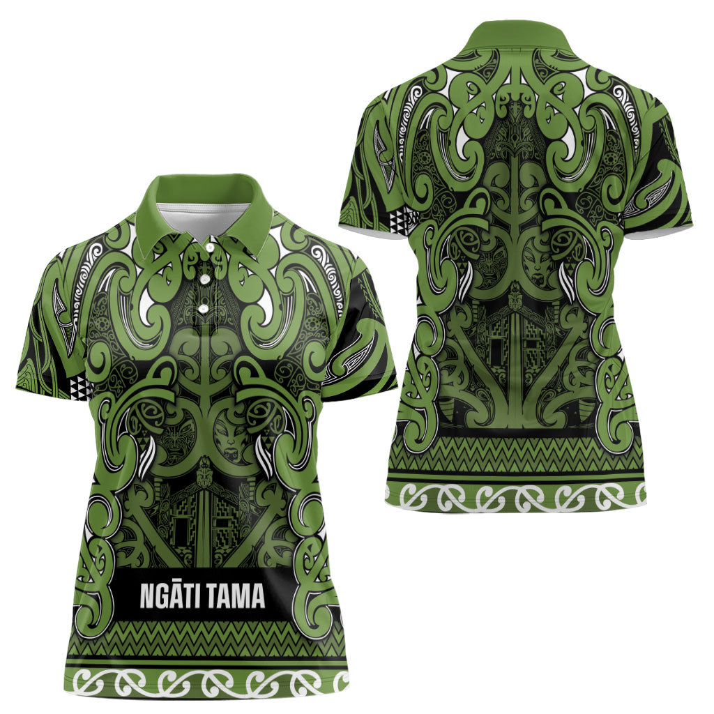 Aotearoa Iwi Ngāti Tama ki Taranaki Trust Women Polo Shirt Maori Wharenui House Tribal Pattern