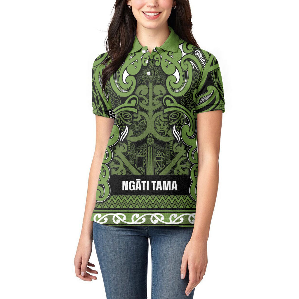 Aotearoa Iwi Ngāti Tama ki Taranaki Trust Women Polo Shirt Maori Wharenui House Tribal Pattern