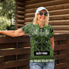 Aotearoa Iwi Ngāti Tama ki Taranaki Trust Women Polo Shirt Maori Wharenui House Tribal Pattern