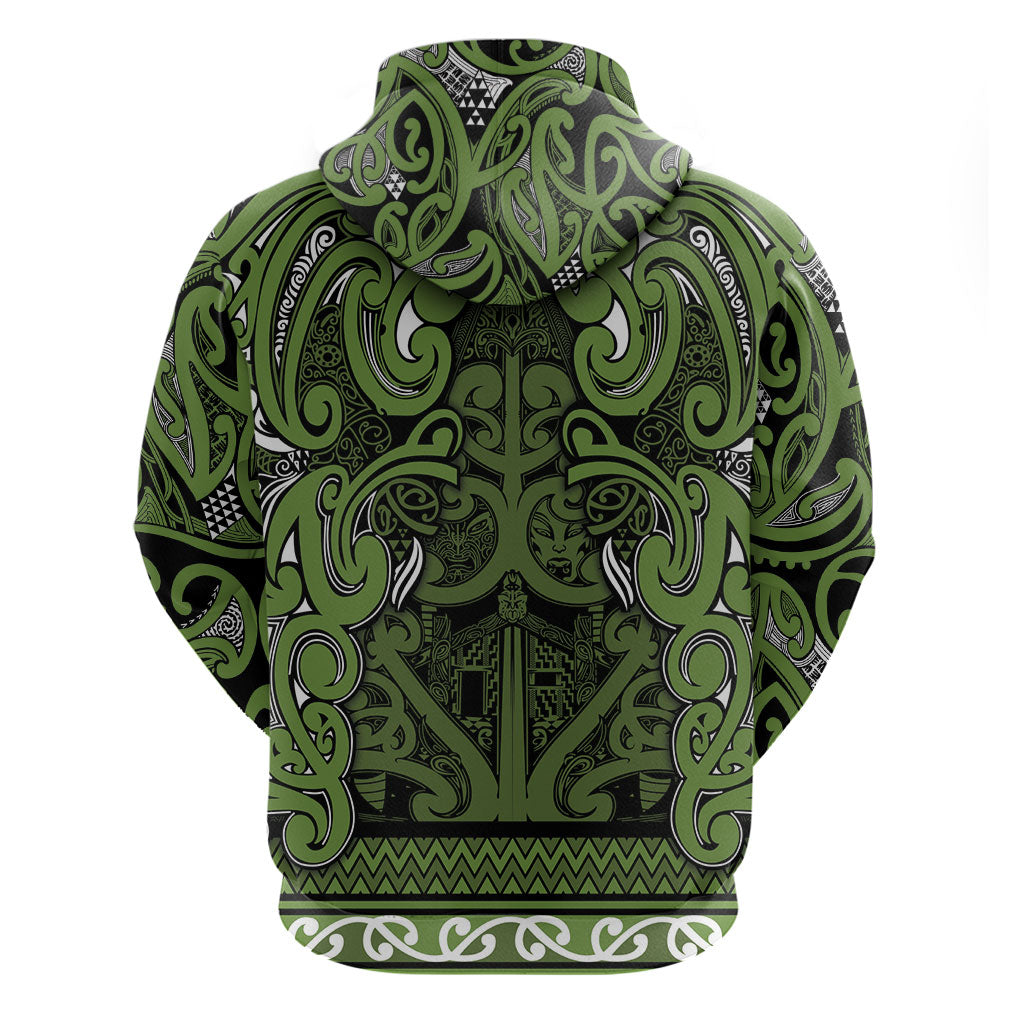 Aotearoa Iwi Ngāti Tama ki Taranaki Trust Zip Hoodie Maori Wharenui House Tribal Pattern