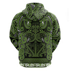 Aotearoa Iwi Ngāti Tama ki Taranaki Trust Zip Hoodie Maori Wharenui House Tribal Pattern
