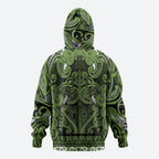 Aotearoa Iwi Ngāti Tama ki Taranaki Trust Zip Hoodie Maori Wharenui House Tribal Pattern