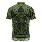 Aotearoa Iwi Ngāti Tama ki Taranaki Trust Zipper Polo Shirt Maori Wharenui House Tribal Pattern