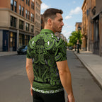 Aotearoa Iwi Ngāti Tama ki Taranaki Trust Zipper Polo Shirt Maori Wharenui House Tribal Pattern