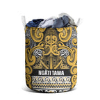 Aotearoa Iwi Ngāti Tama ki Te Waipounamu Trust Laundry Basket Maori Wharenui House Tribal Pattern