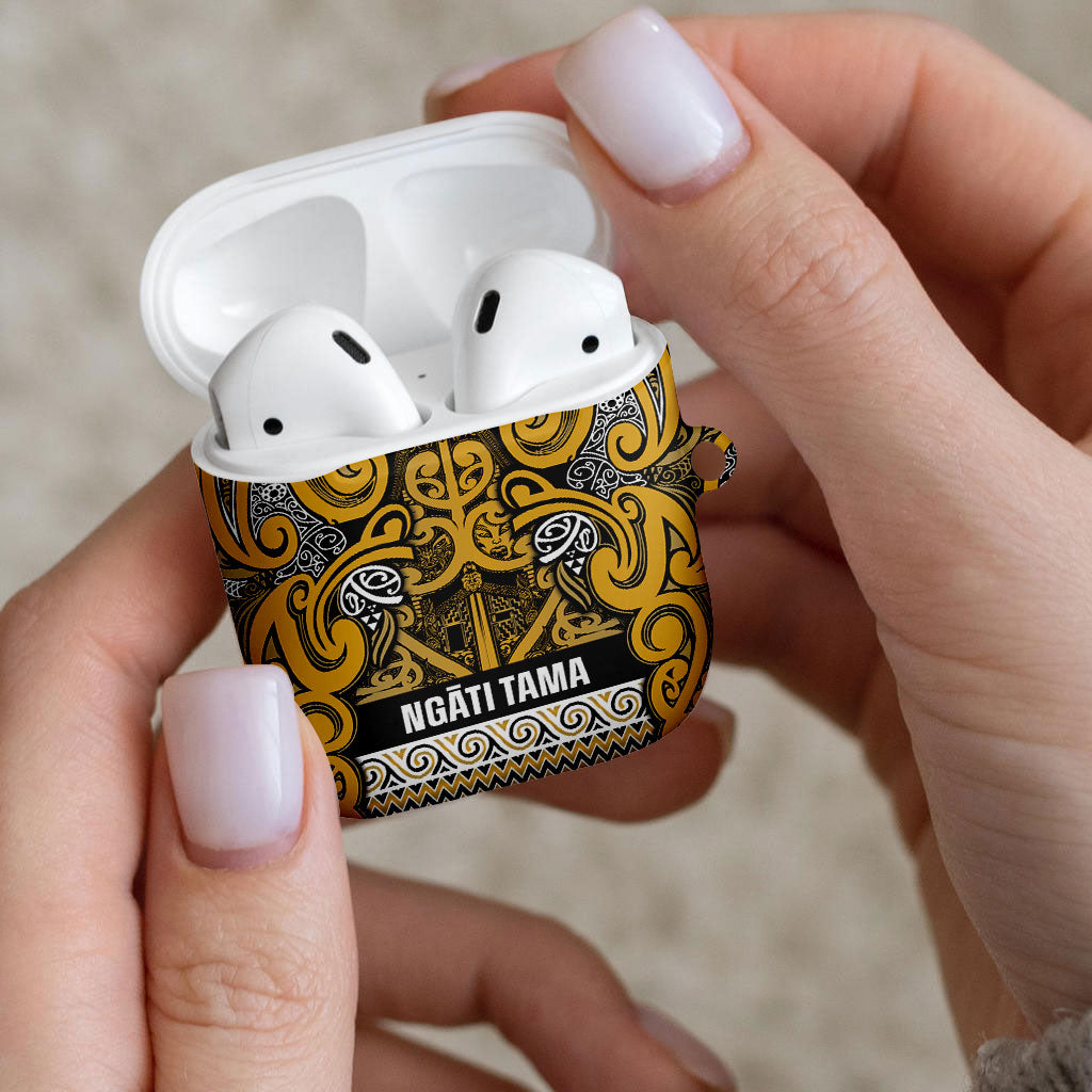 Aotearoa Iwi Ngāti Tama ki Te Waipounamu Trust AirPods Case Maori Wharenui House Tribal Pattern