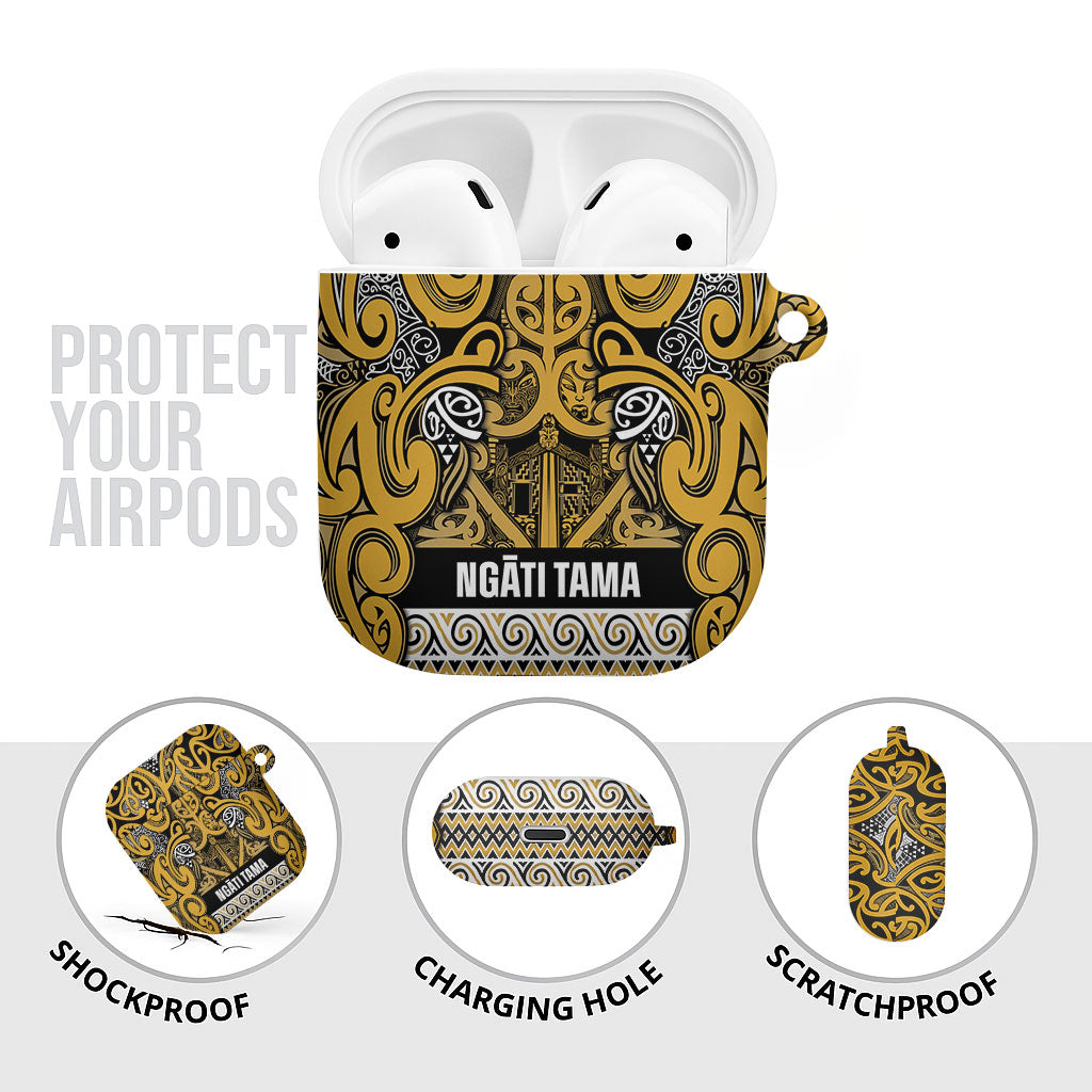 Aotearoa Iwi Ngāti Tama ki Te Waipounamu Trust AirPods Case Maori Wharenui House Tribal Pattern