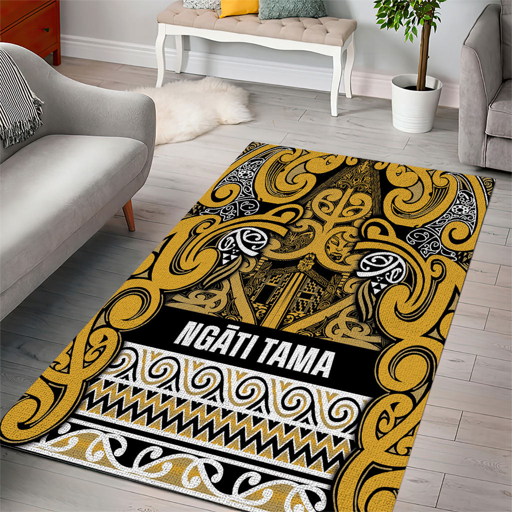 Aotearoa Iwi Ngāti Tama ki Te Waipounamu Trust Area Rug Maori Wharenui House Tribal Pattern