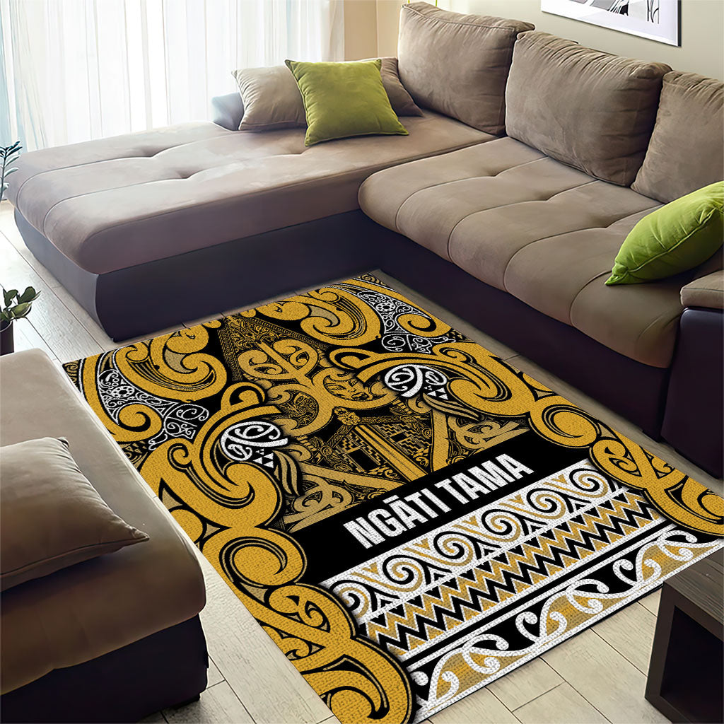 Aotearoa Iwi Ngāti Tama ki Te Waipounamu Trust Area Rug Maori Wharenui House Tribal Pattern