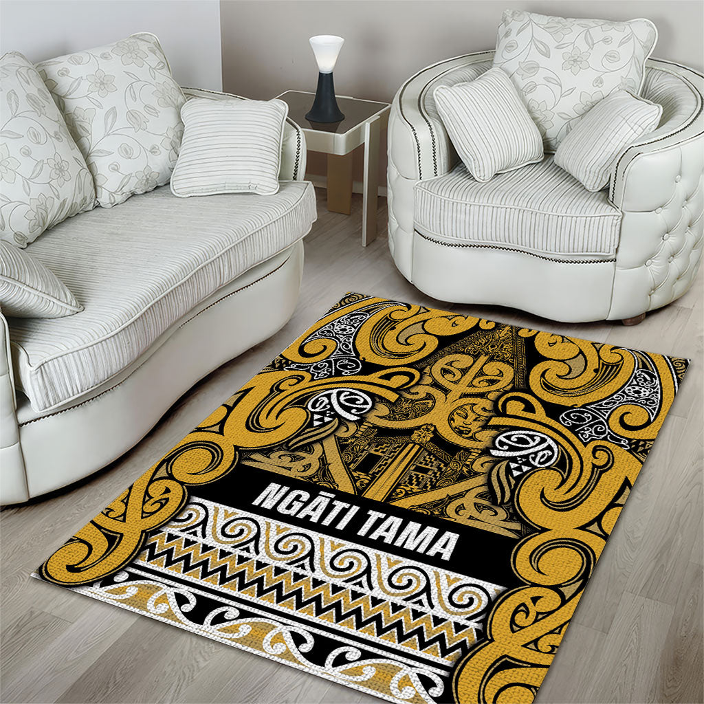 Aotearoa Iwi Ngāti Tama ki Te Waipounamu Trust Area Rug Maori Wharenui House Tribal Pattern