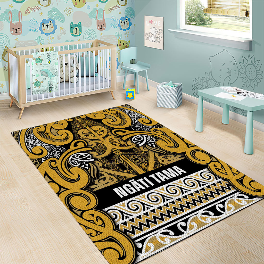 Aotearoa Iwi Ngāti Tama ki Te Waipounamu Trust Area Rug Maori Wharenui House Tribal Pattern