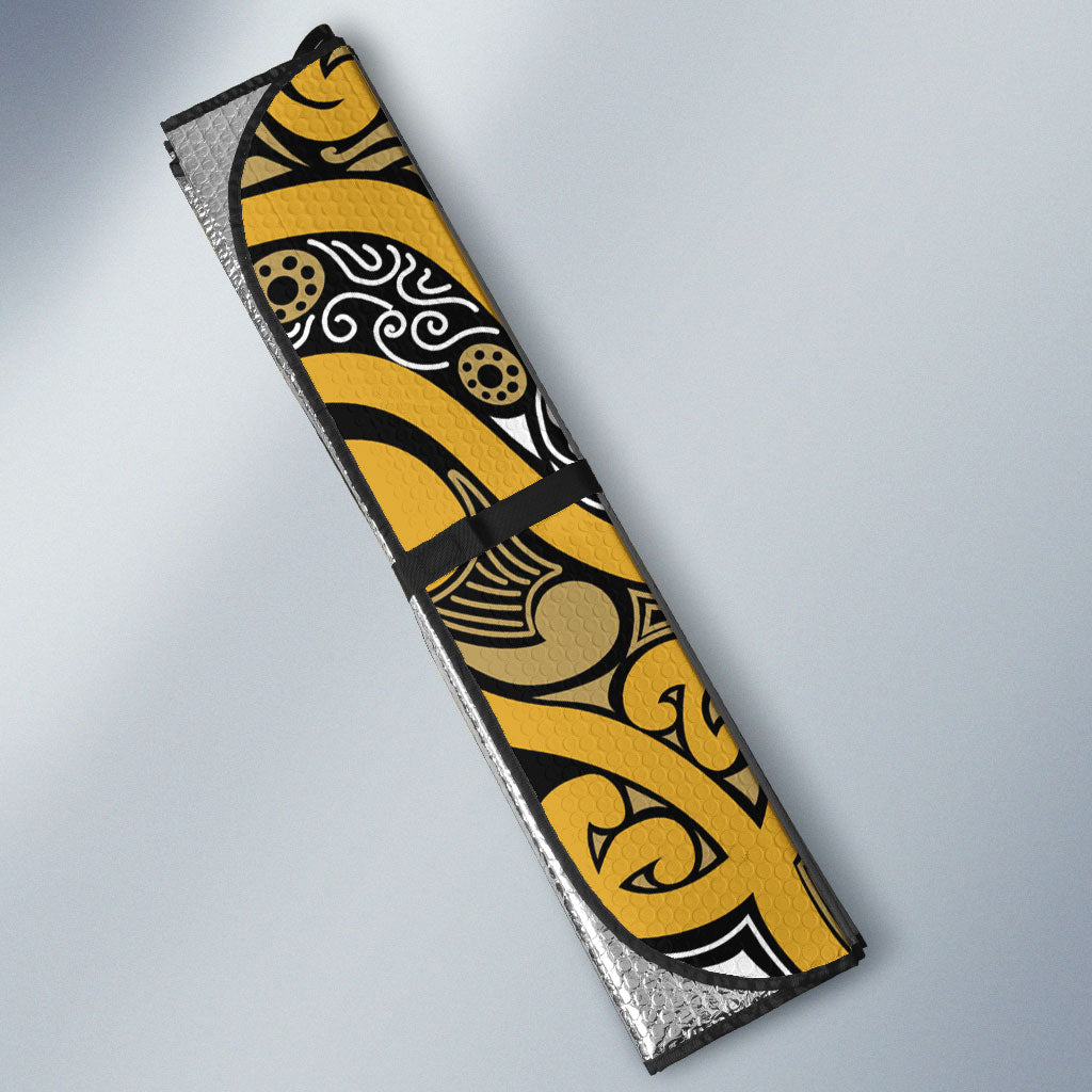 Aotearoa Iwi Ngāti Tama ki Te Waipounamu Trust Auto Sun Shade Maori Wharenui House Tribal Pattern