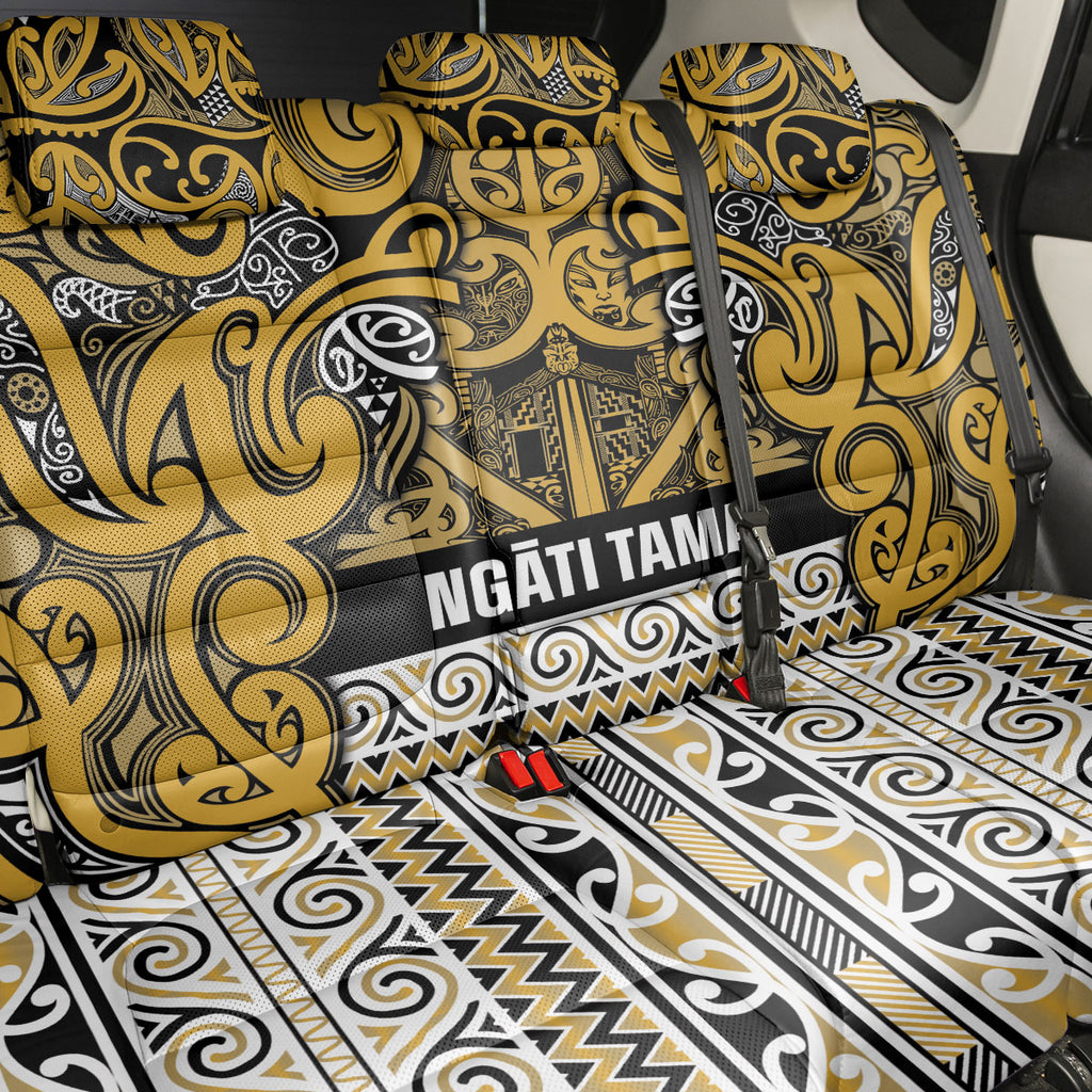 Aotearoa Iwi Ngāti Tama ki Te Waipounamu Trust Back Car Seat Cover Maori Wharenui House Tribal Pattern