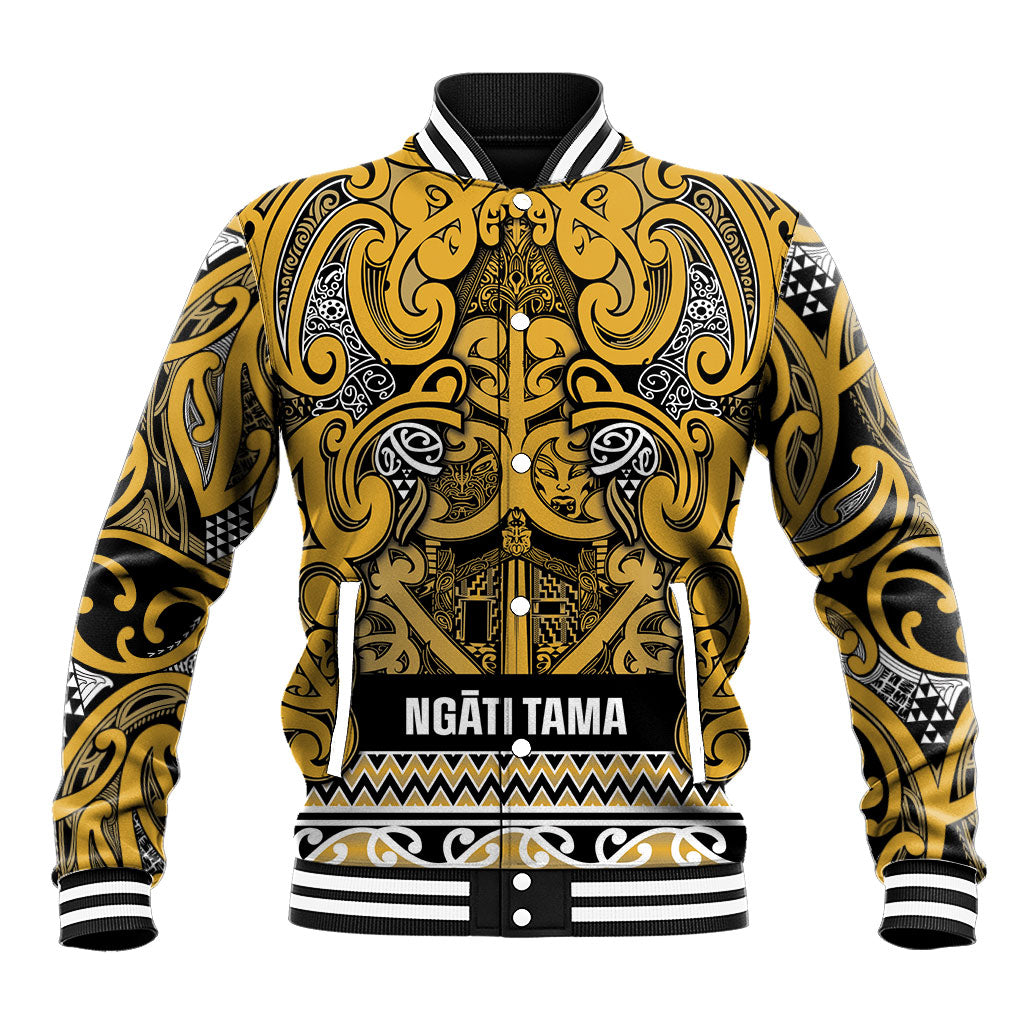 Aotearoa Iwi Ngāti Tama ki Te Waipounamu Trust Baseball Jacket Maori Wharenui House Tribal Pattern