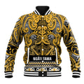 Aotearoa Iwi Ngāti Tama ki Te Waipounamu Trust Baseball Jacket Maori Wharenui House Tribal Pattern