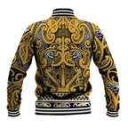 Aotearoa Iwi Ngāti Tama ki Te Waipounamu Trust Baseball Jacket Maori Wharenui House Tribal Pattern