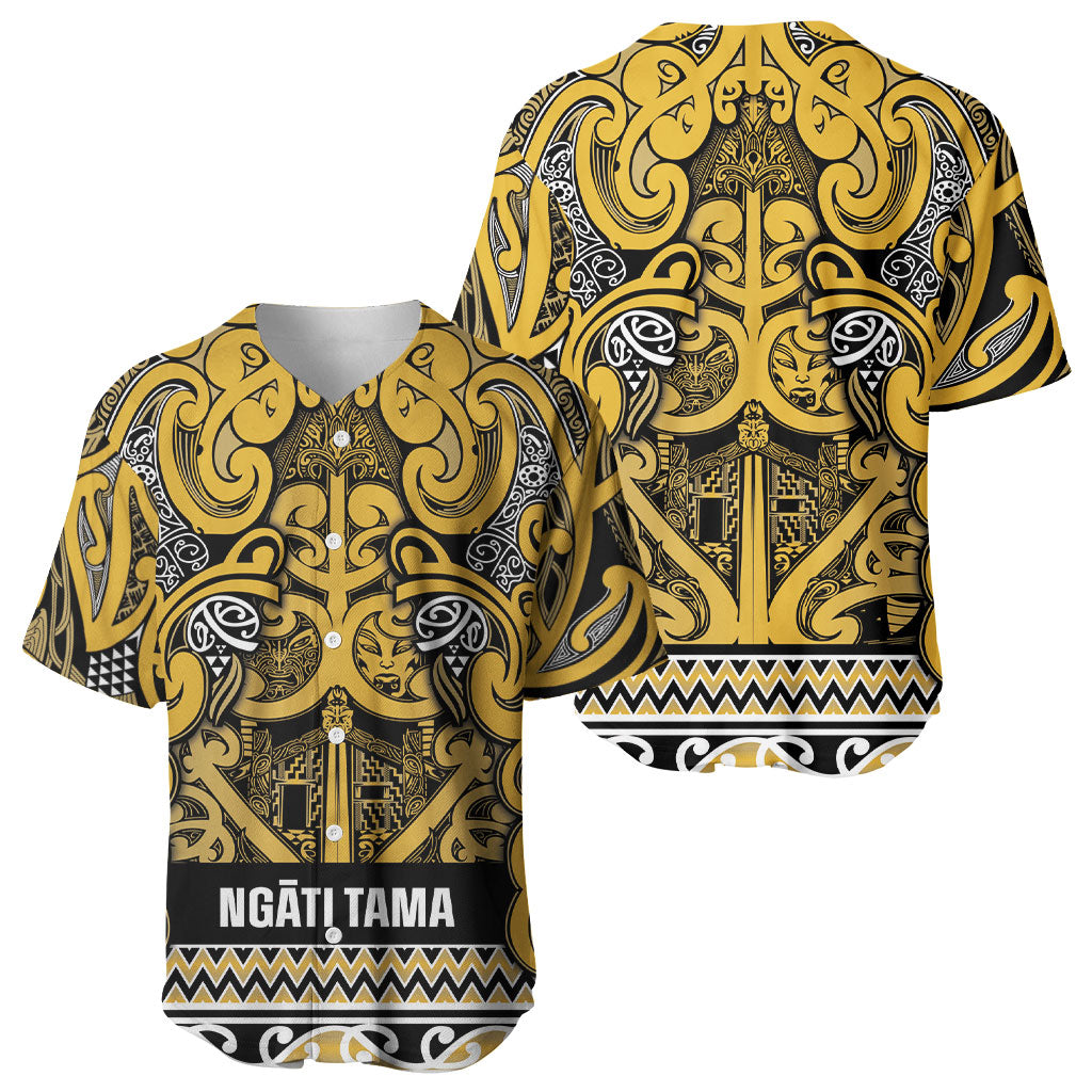 Aotearoa Iwi Ngāti Tama ki Te Waipounamu Trust Baseball Jersey Maori Wharenui House Tribal Pattern
