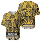 Aotearoa Iwi Ngāti Tama ki Te Waipounamu Trust Baseball Jersey Maori Wharenui House Tribal Pattern