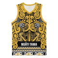 Aotearoa Iwi Ngāti Tama ki Te Waipounamu Trust Basketball Jersey Maori Wharenui House Tribal Pattern