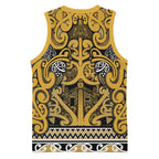 Aotearoa Iwi Ngāti Tama ki Te Waipounamu Trust Basketball Jersey Maori Wharenui House Tribal Pattern