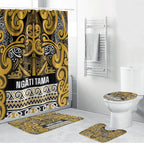 Aotearoa Iwi Ngāti Tama ki Te Waipounamu Trust Bathroom Set Maori Wharenui House Tribal Pattern