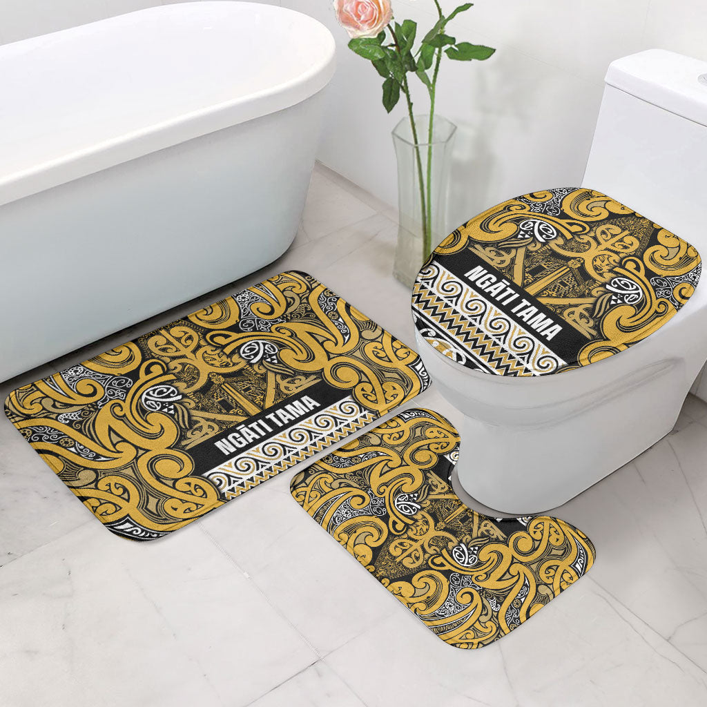 Aotearoa Iwi Ngāti Tama ki Te Waipounamu Trust Bathroom Set Maori Wharenui House Tribal Pattern