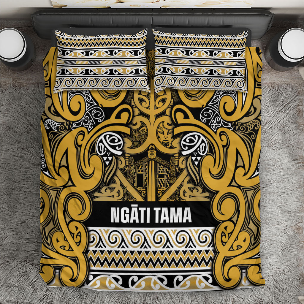 Aotearoa Iwi Ngāti Tama ki Te Waipounamu Trust Bedding Set Maori Wharenui House Tribal Pattern