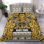 Aotearoa Iwi Ngāti Tama ki Te Waipounamu Trust Bedding Set Maori Wharenui House Tribal Pattern