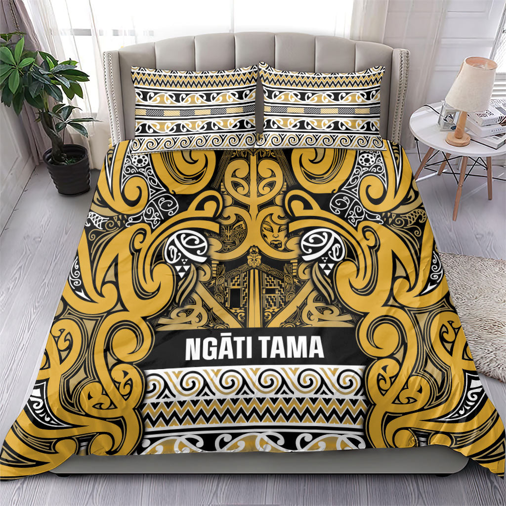 Aotearoa Iwi Ngāti Tama ki Te Waipounamu Trust Bedding Set Maori Wharenui House Tribal Pattern