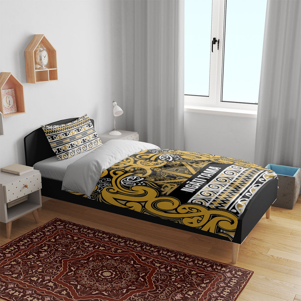 Aotearoa Iwi Ngāti Tama ki Te Waipounamu Trust Bedding Set Maori Wharenui House Tribal Pattern