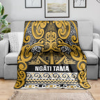 Aotearoa Iwi Ngāti Tama ki Te Waipounamu Trust Blanket Maori Wharenui House Tribal Pattern