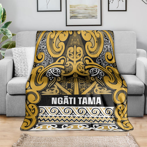 Aotearoa Iwi Ngāti Tama ki Te Waipounamu Trust Blanket Maori Wharenui House Tribal Pattern
