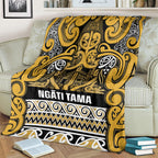 Aotearoa Iwi Ngāti Tama ki Te Waipounamu Trust Blanket Maori Wharenui House Tribal Pattern
