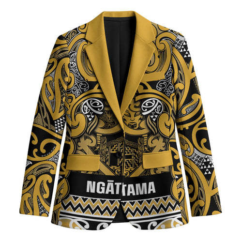 Aotearoa Iwi Ngāti Tama ki Te Waipounamu Trust Blazer Maori Wharenui House Tribal Pattern