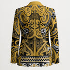 Aotearoa Iwi Ngāti Tama ki Te Waipounamu Trust Blazer Maori Wharenui House Tribal Pattern