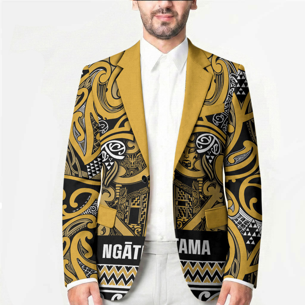Aotearoa Iwi Ngāti Tama ki Te Waipounamu Trust Blazer Maori Wharenui House Tribal Pattern