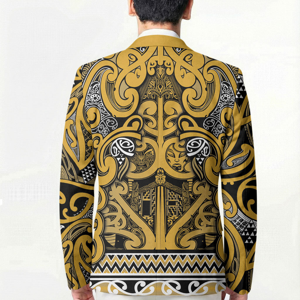 Aotearoa Iwi Ngāti Tama ki Te Waipounamu Trust Blazer Maori Wharenui House Tribal Pattern