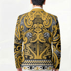 Aotearoa Iwi Ngāti Tama ki Te Waipounamu Trust Blazer Maori Wharenui House Tribal Pattern