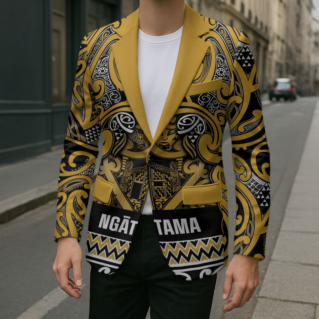 Aotearoa Iwi Ngāti Tama ki Te Waipounamu Trust Blazer Maori Wharenui House Tribal Pattern